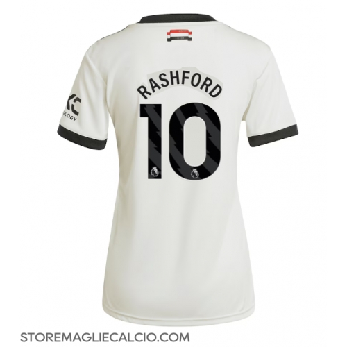 Manchester United Marcus Rashford #10 Maglia Gara Terza Repliche 2024-25 Donna Maniche Corte Manchester United Marcus Rashford #10 Maglia Gara Terza Repliche 2024-25 Donna Maniche Corte